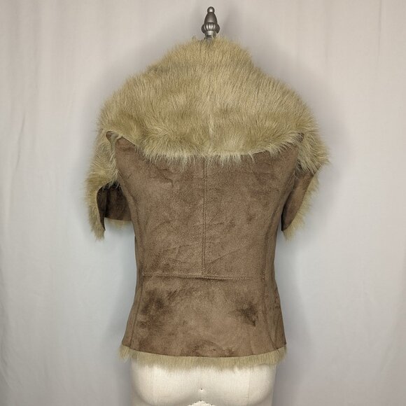 Boston Proper Brown Suede and Fur Vest - Picture 4 of 7